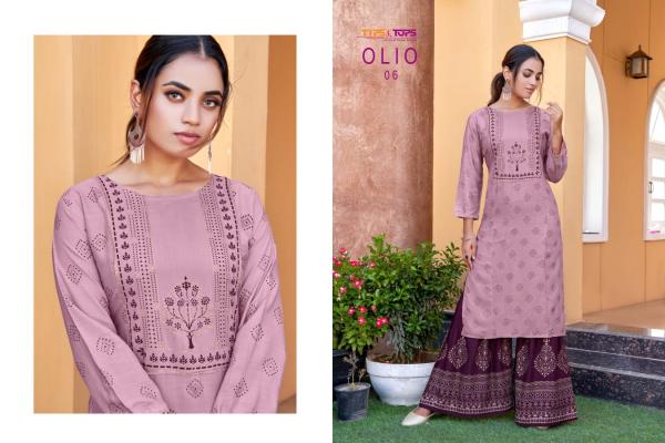 Tips & Tops Olio Festive Wear Fancy Kurti With Gharara